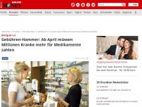 Bild zum Artikel: Gültig ab 1.4. - Gebühren-Hammer: Ab April müssen Millionen Kranke mehr für Medikamente zahlen