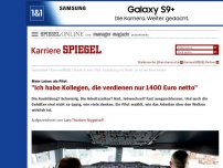 Bild zum Artikel: Mein Leben als Pilot: 'Ich habe Kollegen, die verdienen nur 1400 Euro netto'