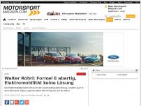 Bild zum Artikel: Auto - Walter Röhrl: Formel E abartig, Elektromobilität keine Lösung