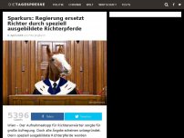 Bild zum Artikel: Sparkurs: Regierung ersetzt Richter durch speziell ausgebildete Richterpferde