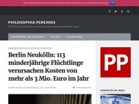 Bild zum Artikel: Berlin Neukölln: 113 minderjährige Flüchtlinge verursachen Kosten von mehr als 3 Mio. Euro im Monat