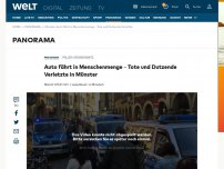 Bild zum Artikel: Tote und Dutzende Verletzte bei Zwischenfall mit Fahrzeug in Münster