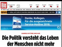 Bild zum Artikel: Gabriels bittere Anklage - Politik versteht das Leben der Menschen nicht mehr