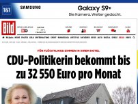 Bild zum Artikel: Für Flüchtlings-Zimmer - CDU-Politikerin bekommt 32 550 Euro pro Monat