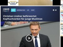 Bild zum Artikel: Christian Lindner befürwortet Kopftuchverbot für junge Muslimas