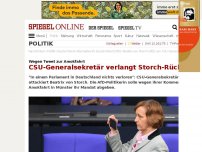 Bild zum Artikel: Wegen Tweet zur Amokfahrt: CSU-Generalsekretär verlangt Storch-Rücktritt