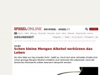 Bild zum Artikel: Studie: Schon kleine Mengen Alkohol verkürzen das Leben