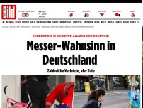 Bild zum Artikel: 18 Angriffe seit Sonntag! - Messer-Wahnsinn in Deutschland