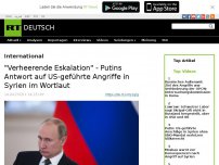 Bild zum Artikel: 'Verheerende Eskalation' - Putins Antwort auf US-geführte Angriffe in Syrien im Wortlaut