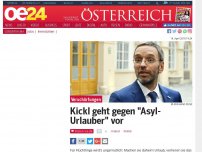 Bild zum Artikel: Kickl geht gegen 'Asyl-Urlauber' vor