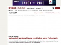 Bild zum Artikel: Erlass der Regierung: Indien stellt Vergewaltigung von Kindern unter Todesstrafe