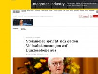 Bild zum Artikel: Steinmeier spricht sich gegen Volksabstimmungen auf Bundesebene aus