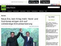 Bild zum Artikel: Neue Ära, kein Krieg mehr: Nord- und Süd-Korea einigen sich auf vollständige Entnuklearisierung