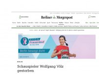 Bild zum Artikel: Berlin: Schauspieler Wolfgang Völz gestorben