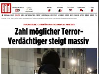 Bild zum Artikel: Drohender Kontrollverlust - Zahl möglicher Terror- Verdächtiger steigt massiv