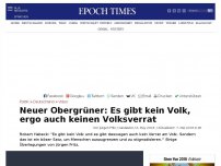 Bild zum Artikel: Neuer Obergrüner: Es gibt kein Volk, ergo auch keinen Volksverrat