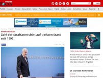 Bild zum Artikel: Deutschland ist sicherer geworden  - Kriminalstatistik: Zahl der Straftaten sinkt auf tiefsten Stand seit 1992