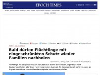 Bild zum Artikel: Bald dürfen Flüchtlinge mit eingeschränkten Schutz wieder Familien nachholen