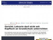 Bild zum Artikel: Gericht: Lehrerin darf nicht mit Kopftuch an Grundschule unterrichten