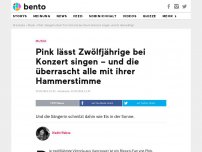 Bild zum Artikel: Pink lässt Zwölfjährige bei Konzert singen – und die überrascht alle mit ihrer Hammerstimme