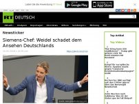 Bild zum Artikel: Siemens-Chef: Weidel schadet dem Ansehen Deutschlands