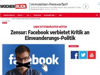 Bild zum Artikel: Zensur: Facebook verbietet Kritik an Einwanderungs-Politik!