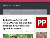 Bild zum Artikel: Jüdische Autorin Orit Arfa: „Warum ich auf dem Berliner Frauenmarsch sprechen werde“