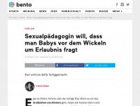 Bild zum Artikel: Sexualpädagogin will, dass man Babys vor dem Wickeln um Erlaubnis fragt