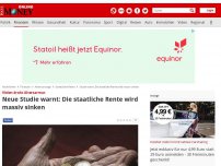 Bild zum Artikel: Vielen droht Altersarmut  - Neue Studie warnt: Die staatliche Rente wird massiv sinken