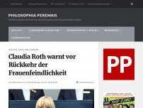 Bild zum Artikel: Claudia Roth warnt vor Rückkehr der Frauenfeindlichkeit