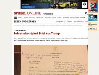 Bild zum Artikel: 'This is WRONG': Lehrerin korrigiert Brief von Trump