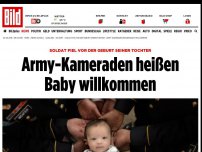 Bild zum Artikel: Soldaten-Papa stirbt - Army-Kameraden heißen Baby willkommen