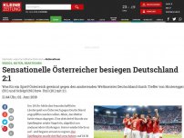 Bild zum Artikel: Sensationelle Österreicher besiegen Deutschland 2:1