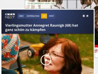 Bild zum Artikel: Vierlingsmutter Annegret Raunigk (68) hat ganz schön zu kämpfen