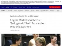 Bild zum Artikel: Merkel spricht zur 'Erdogan-Affäre': Fans sollen wieder klatschen!