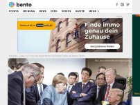Bild zum Artikel: Das sind die besten Tweets zum ikonischen G7-Foto von Merkel und Trump