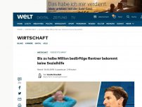 Bild zum Artikel: Bis zu halbe Million bedürftige Rentner bekommt keine Sozialhilfe