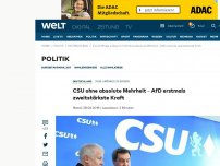 Bild zum Artikel: CSU ohne absolute Mehrheit – AfD erstmals zweitstärkste Kraft