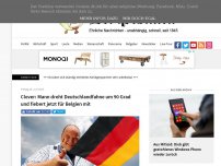 Bild zum Artikel: Clever: Mann dreht Deutschlandfahne um 90 Grad und fiebert jetzt für Belgien mit