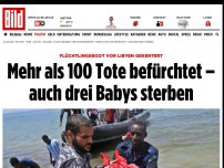 Bild zum Artikel: Vor Libyen gekentert - Flüchtlingsboot gekentert! Hundert Vermisste