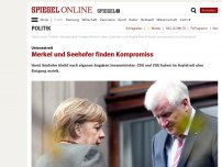 Bild zum Artikel: Unionsstreit: Merkel und Seehofer finden Kompromiss