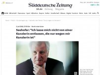 Bild zum Artikel: Streit in der Union: Seehofer: 'Ich lasse mich nicht von einer Kanzlerin entlassen, die nur wegen mir Kanzlerin ist'