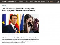 Bild zum Artikel: „12-Stunden-Tag schafft Arbeitsplätze“: Kurz verspricht neue Burnout-Kliniken