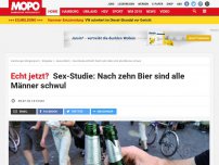 Bild zum Artikel: Echt jetzt?: Sex-Studie: Nach zehn Bier sind alle Männer schwul