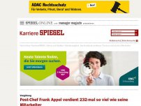 Bild zum Artikel: Vergütung: Post-Chef Frank Appel verdient 232-mal so viel wie seine Mitarbeiter