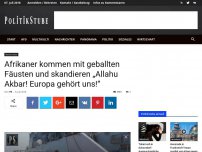 Bild zum Artikel: Afrikaner kommen  mit geballten Fäusten und skandieren „Allahu Akbar! Europa gehört uns!“