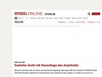 Bild zum Artikel: CDU und CSU: Seehofer droht mit Neuauflage des Asylstreits