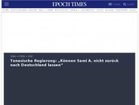 Bild zum Artikel: Tunesische Regierung: „Können Sami A. nicht zurück nach Deutschland lassen“