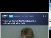 Bild zum Artikel: Texas: Mutter will Tochter (2) zum Sex verkaufen - 40 Jahre Haft