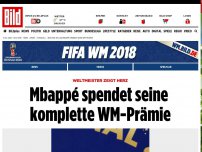 Bild zum Artikel: Weltmeister zeigt sein großes Herz - Mbappé spendet seine komplette WM-Prämie